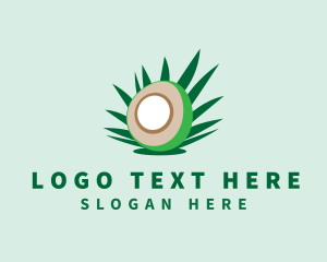 Healthy Coconut Fruit Logo