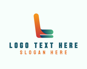 Lettermark - Gradient Freight Letter L logo design