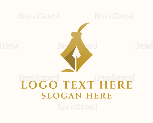 Elegant Fountain Pen Spear Logo