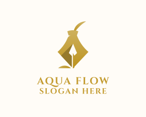 Fountain - Elegant Fountain Pen Spear logo design