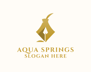 Elegant Fountain Pen Spear logo design