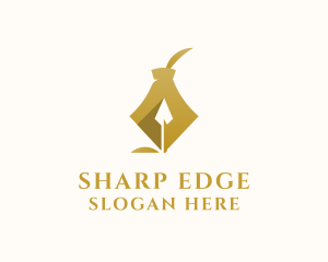 Elegant Fountain Pen Spear logo design