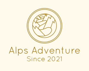 Alps - Mountain Trail Ravine Gorge logo design