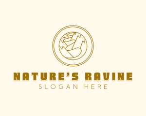 Ravine - Mountain Trail Ravine Gorge logo design