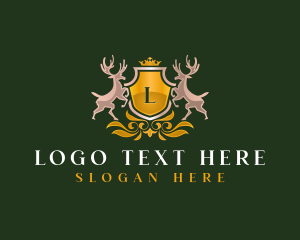 Stag - Deer Antler Crest logo design