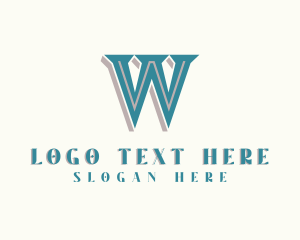 Barbershop - Interior Designer Studio Letter W logo design