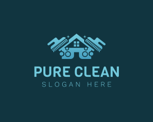 House Brush Cleaning logo design