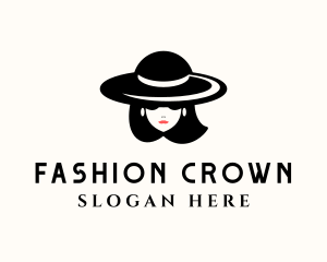 Fashion Hat Woman logo design