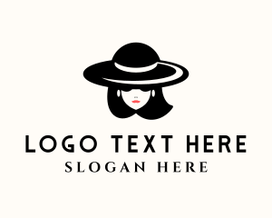 Hair Stylist - Fashion Hat Woman logo design
