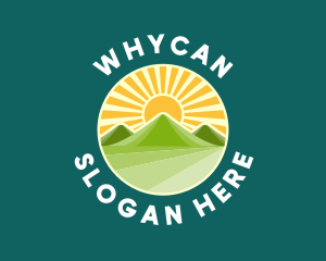 Symmetrical Mountain Sunrise Logo