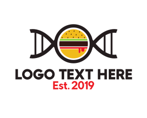 Lunch - Burger DNA Gene logo design