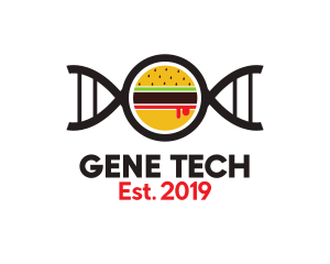 Genetics - Burger DNA Gene logo design