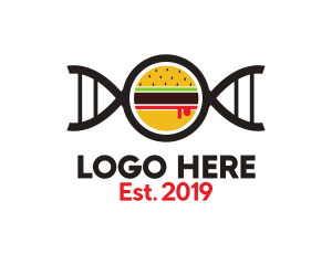 Lunch - Burger DNA Gene logo design