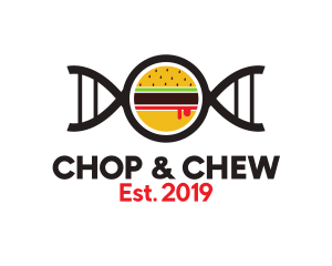 Fast Food - Burger DNA Gene logo design