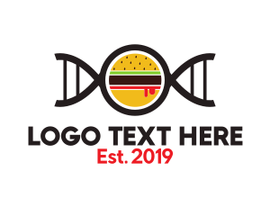 Restaurant - Burger DNA Gene logo design