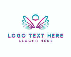 Heavenly - Angel Spiritual Wings logo design