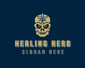 Medicinal - Skull Cannabis  Marijuana logo design