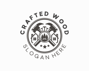 Wood House Carpentry logo design