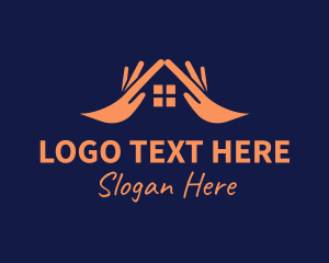 Foundation - House Charity Hand logo design