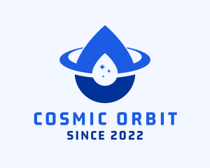 Water Droplet Orbit logo design