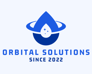 Water Droplet Orbit logo design