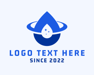Water - Water Droplet Orbit logo design
