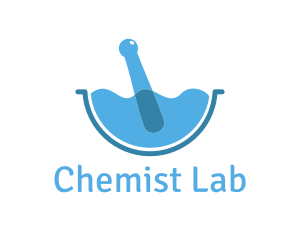 Chemist - Blue Water Mortar logo design