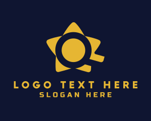 Searching - Star Magnifying Glass logo design