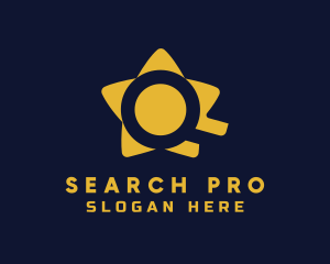 Search - Star Magnifying Glass logo design