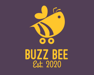 Buzz - Cute Bumble Bee Car Cart logo design