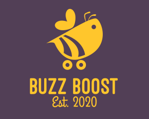 Buzz - Cute Bumble Bee Car Cart logo design