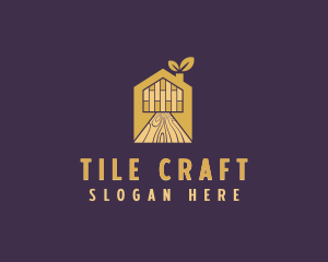 Leaf Wood Tile Flooring logo design