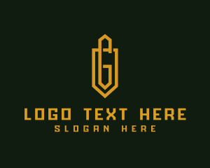Banking - Paperclip Shield Letter G logo design