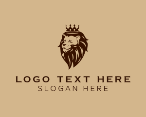 Lion - Regal Lion Crown logo design
