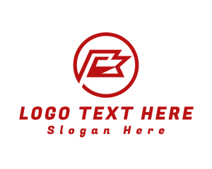 High Tech - Red Geometric Flag P logo design