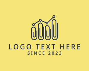 Graph - Paper Clip Statistics logo design