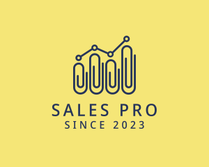 Sales - Paper Clip Statistics logo design