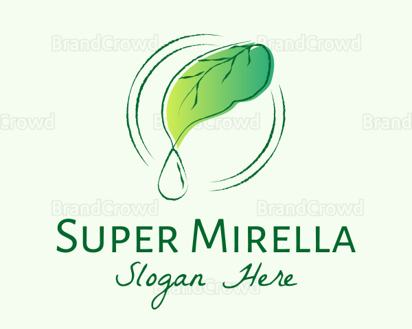 Green Leaf Droplet Logo