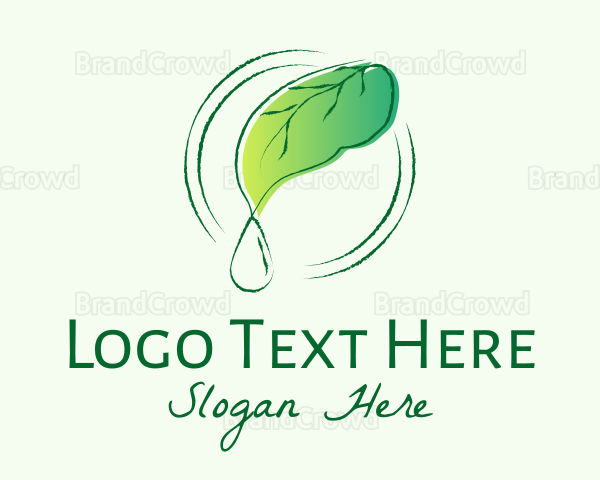 Green Leaf Droplet Logo
