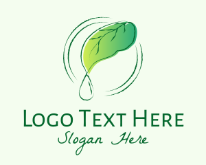 Garden - Green Leaf Droplet logo design