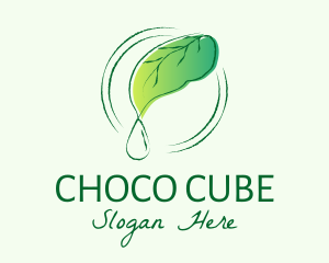 Natural Product - Green Leaf Droplet logo design