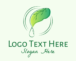 Green Leaf Droplet  Logo