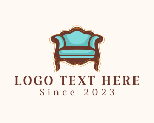 Upholstery - Elegant Antique Armchair logo design