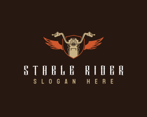 Motorcycle Biker Shield logo design