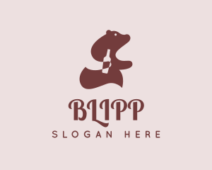 Bear Wine Bottle Logo