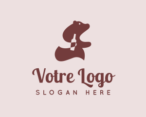 Bear Wine Bottle Logo