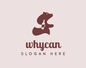 Cocktail - Bear Wine Bottle logo design