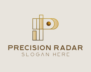 Abstract Golden Letter P logo design