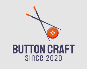 Asian Chopstick Button logo design