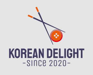 Korean - Asian Chopstick Button logo design